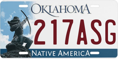 OK license plate 217ASG