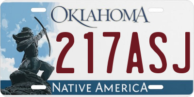 OK license plate 217ASJ