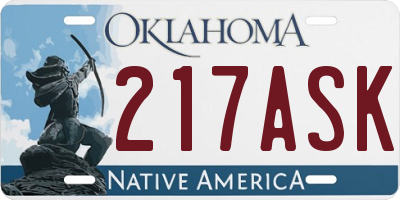OK license plate 217ASK