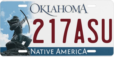 OK license plate 217ASU