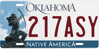 OK license plate 217ASY
