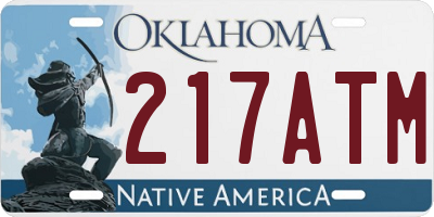OK license plate 217ATM