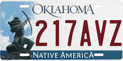 OK license plate 217AVZ