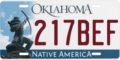 OK license plate 217BEF