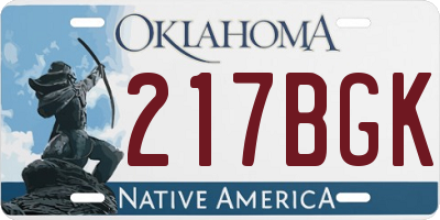 OK license plate 217BGK