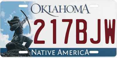 OK license plate 217BJW