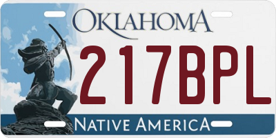 OK license plate 217BPL