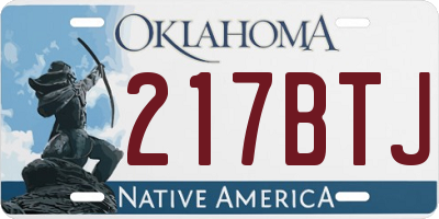 OK license plate 217BTJ