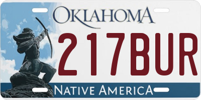 OK license plate 217BUR