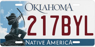 OK license plate 217BYL
