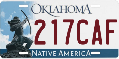 OK license plate 217CAF