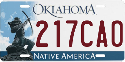 OK license plate 217CAO