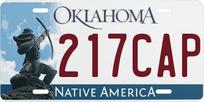 OK license plate 217CAP