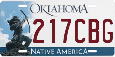 OK license plate 217CBG