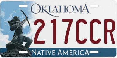 OK license plate 217CCR
