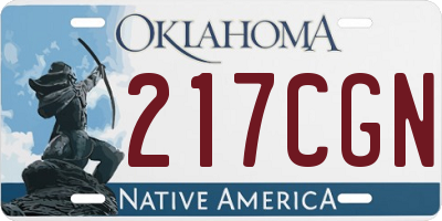 OK license plate 217CGN