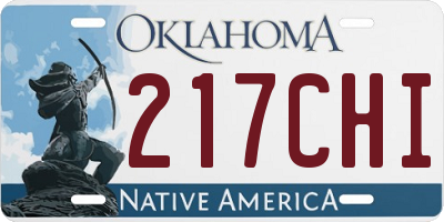 OK license plate 217CHI