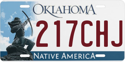 OK license plate 217CHJ