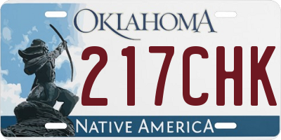 OK license plate 217CHK