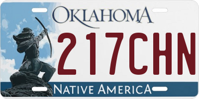 OK license plate 217CHN