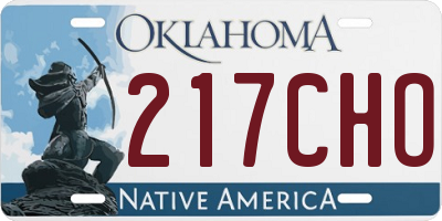 OK license plate 217CHO