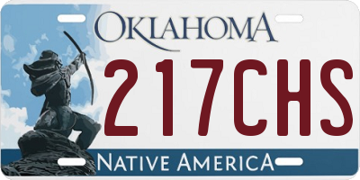 OK license plate 217CHS