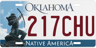 OK license plate 217CHU