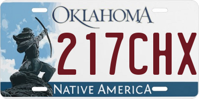OK license plate 217CHX