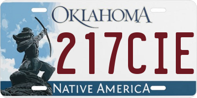 OK license plate 217CIE