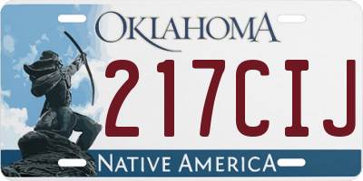 OK license plate 217CIJ