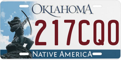 OK license plate 217CQO