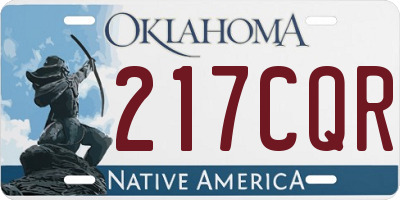 OK license plate 217CQR
