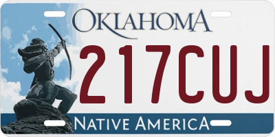 OK license plate 217CUJ