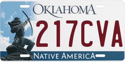 OK license plate 217CVA