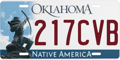OK license plate 217CVB