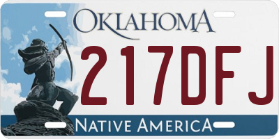 OK license plate 217DFJ