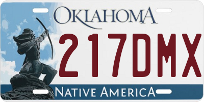 OK license plate 217DMX