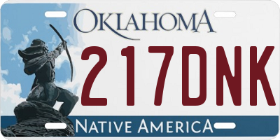 OK license plate 217DNK