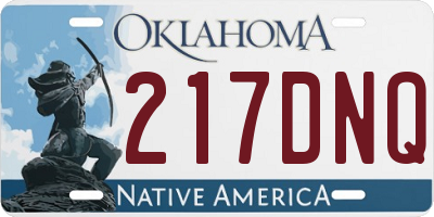 OK license plate 217DNQ