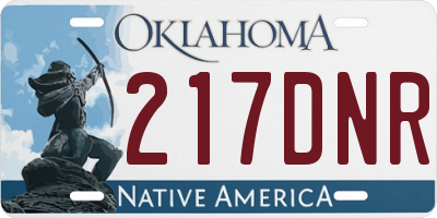 OK license plate 217DNR