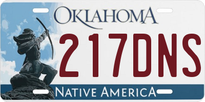OK license plate 217DNS