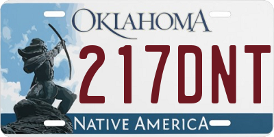 OK license plate 217DNT