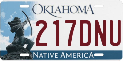 OK license plate 217DNU