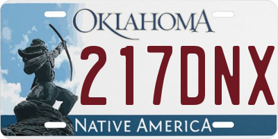 OK license plate 217DNX