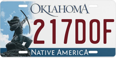OK license plate 217DOF