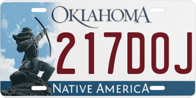 OK license plate 217DOJ