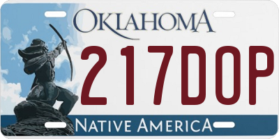 OK license plate 217DOP