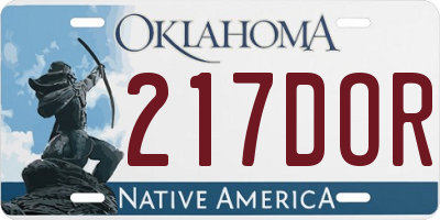 OK license plate 217DOR