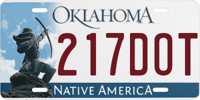 OK license plate 217DOT