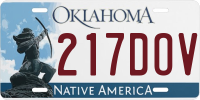 OK license plate 217DOV